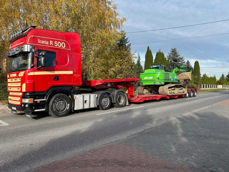 Transport niskopodwoziowy ponadgabarytowy  Maszyny Koparki Kombajny