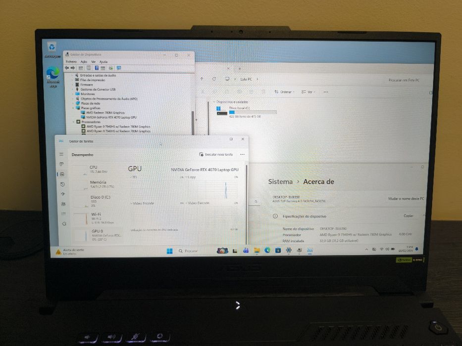 Asus TUF Ryzen 9 4070RTX 32 Ram 3x Sem Juros C/ Garantia