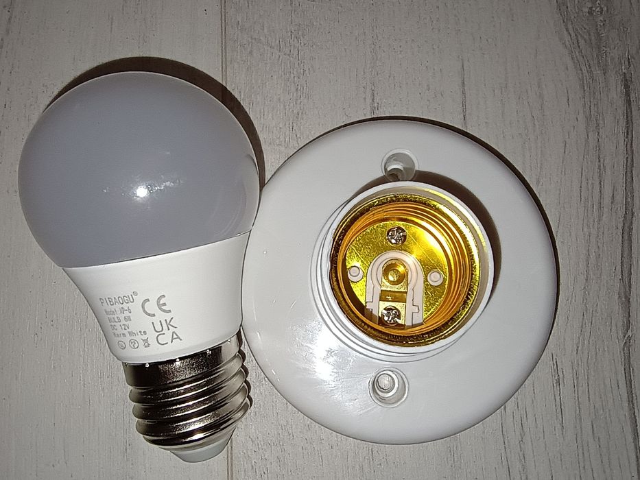Oprawa żarówka E27 LED 6W 12V garażu działkę kamper altanka akumulator