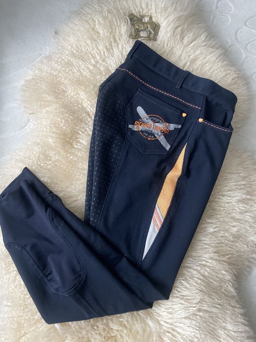 Унисекс бриджи с силиконовой  леей Epplejeck Riding Wear на 48 размер