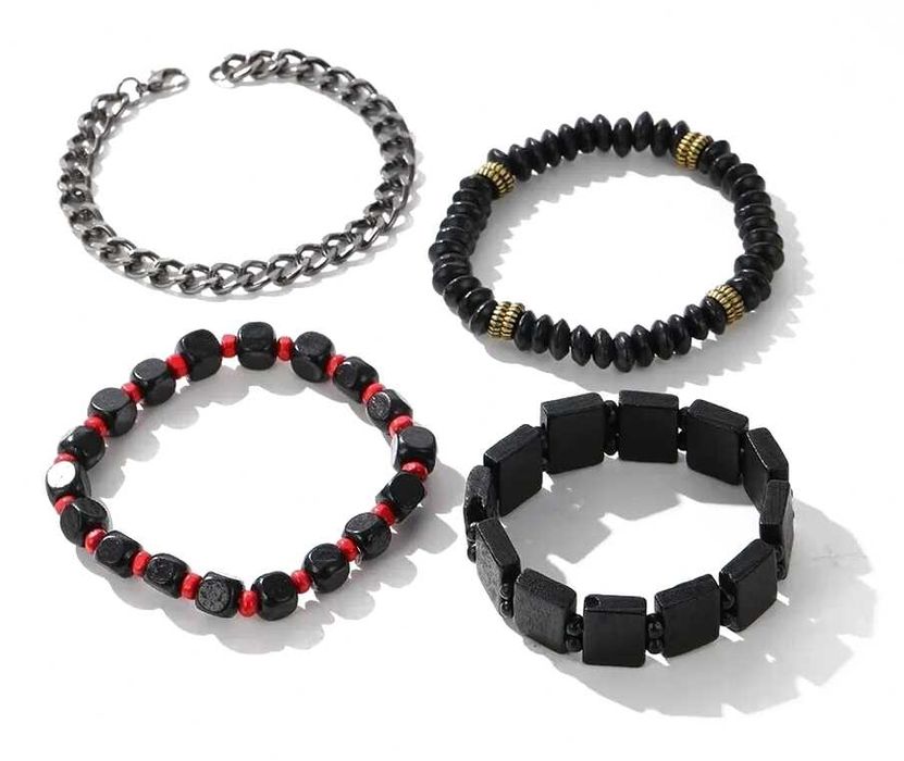 Zestaw 4w1 bransoletki męskie