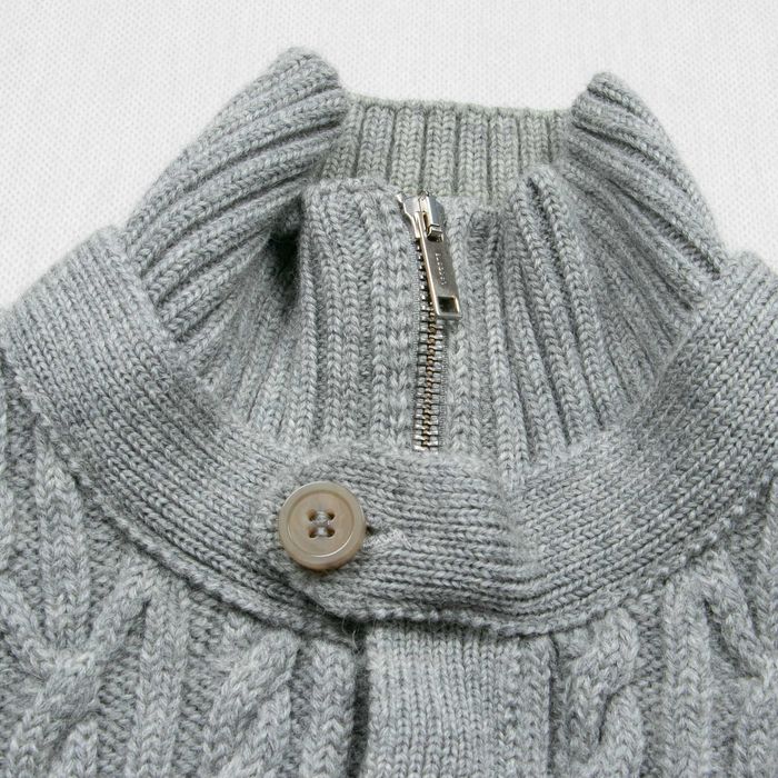 Lacoste Sweter Kardigan 100% Wełna SS/2 Virgin Wool Szary Zip
