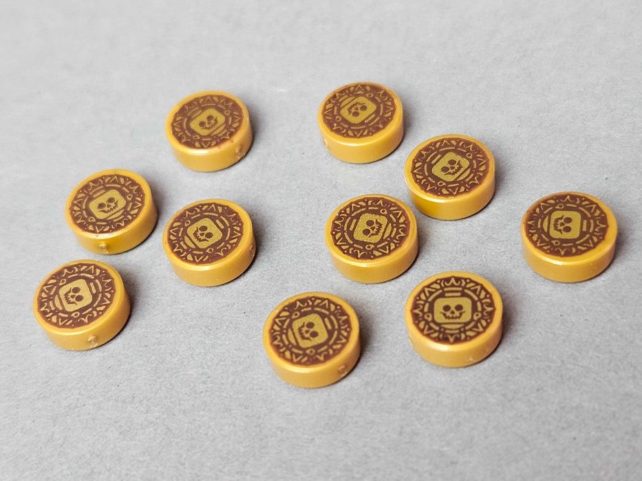 Lego 10x złota moneta z czaszką, nr 98138pb461