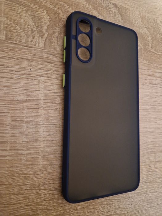 Etui Vennus Color Button Bumper do Samsung Galaxy S21 Plus Granatowy