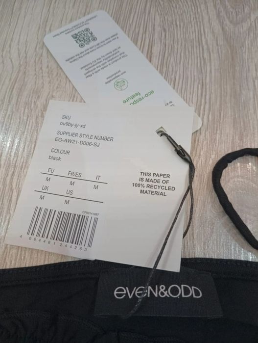 Czarny letni crop top na ramiączka nowy M even&odd