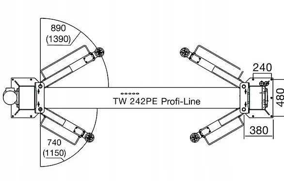 Podnośnik  2-kolumnowy  TWIN BUSCH MODEL TW 242 PE dwukolumnowy
