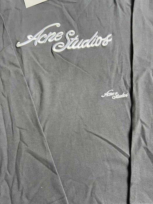 Acne Studios Long Sleeve Logo T-Shirt in Deep Blue L New