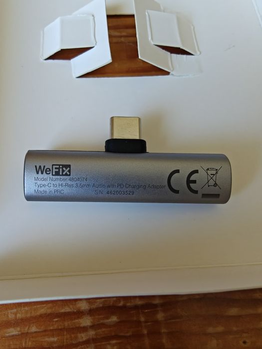 WeFix adaptador audio (Jack 3,5 mm) e USB-C