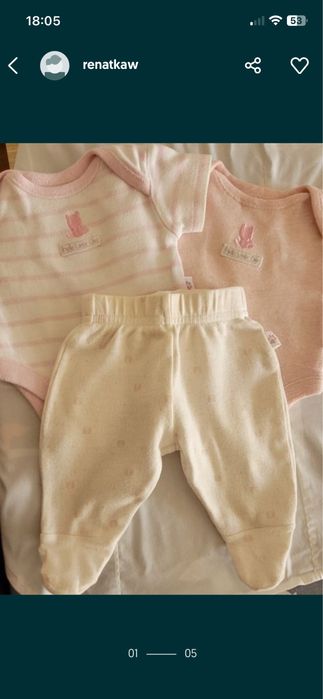 Ubranka dla noworodków: 2 x body + śpioszki
