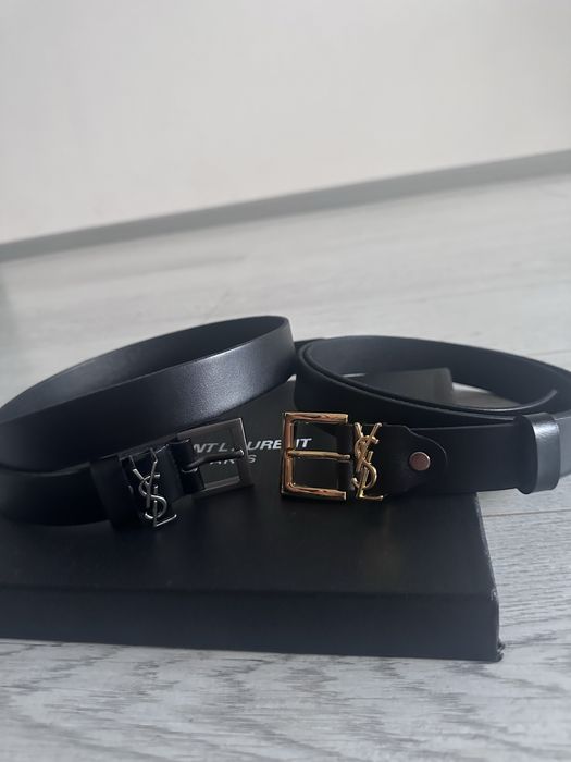 Жіночі брендові шкіряні ремені, з сірою та золотою пряжкою