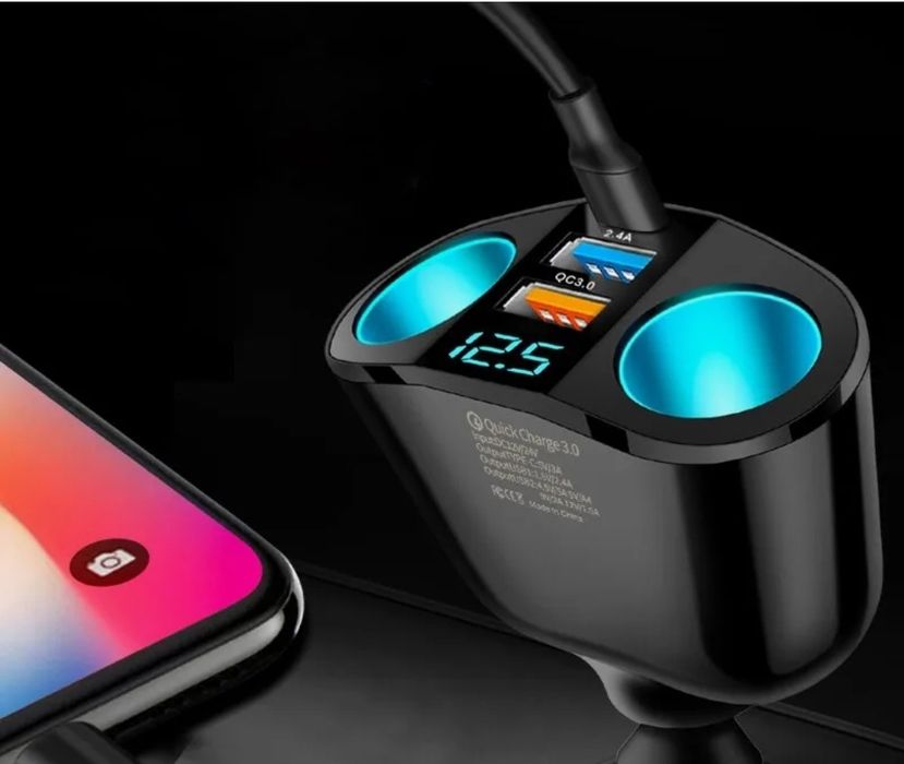 Прикурювач Вольтметр Розгалужувач Двойник прикуривателя