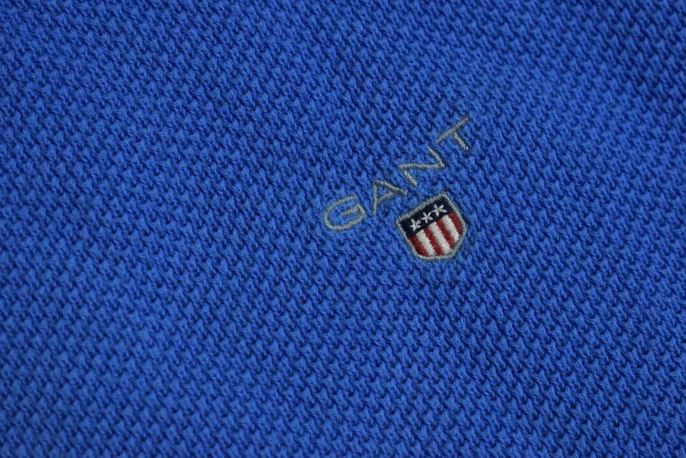 Gant Niebieski Bawełniany Sweter Męski Crewneck Premium Cotton Xl