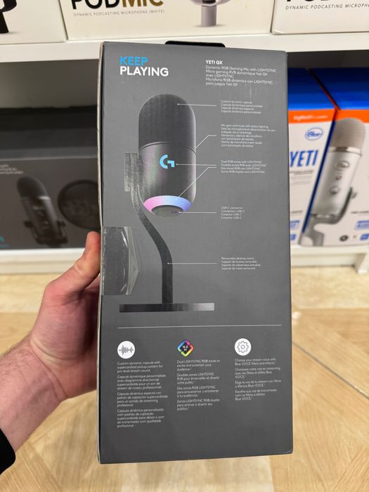 Найкраща ціна Студійний ігровий мікрофон для стріму Logitech YETI GX Новий USB-C Магазин 988-000567 Подкастів