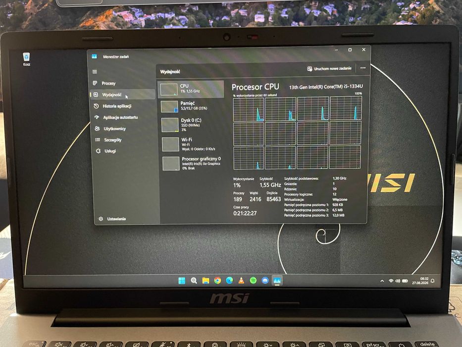 MSI Modern 14 – i5-1334U | 16 GB RAM | 512 GB SSD | Windows 11 Pro | gwarancja 2028