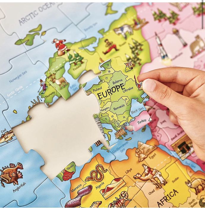 Jogo de tabuleiro - Orchard Toys World Map Puzzle and Poster