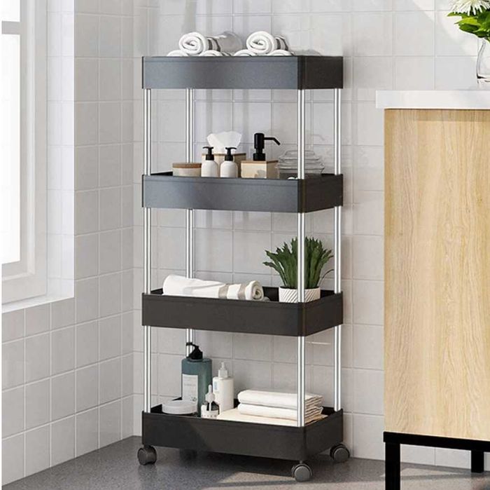 Szafka Mobilna na Kółkach–Regał Kuchenny i Łazienkowy, 40×13×101,5cm