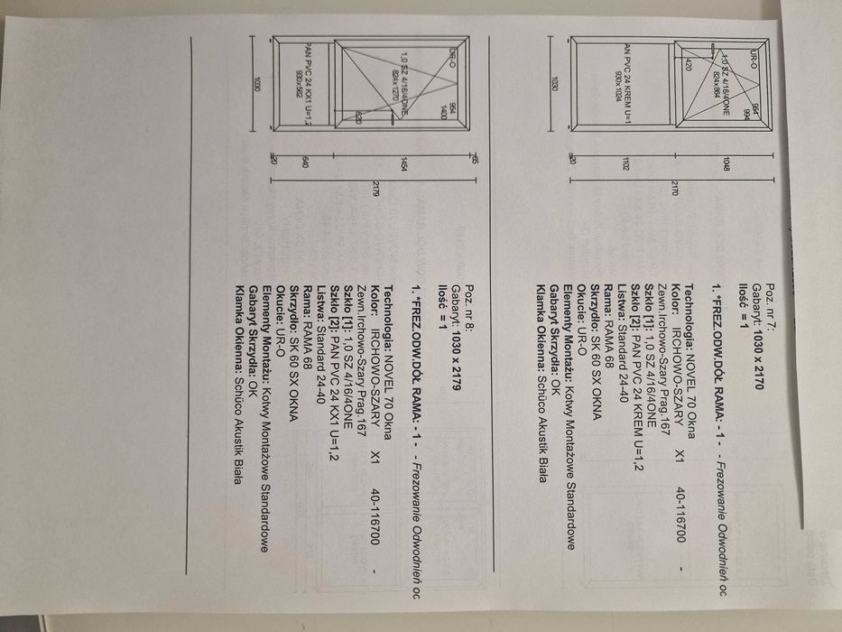 okna pcv schuco 70 kolor irchowo-szary