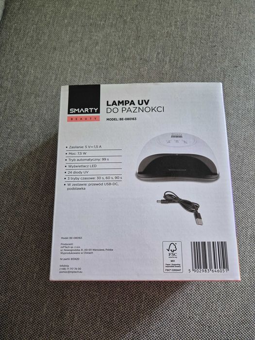 Lampa UV do paznokci, SMARTY BE-080163
