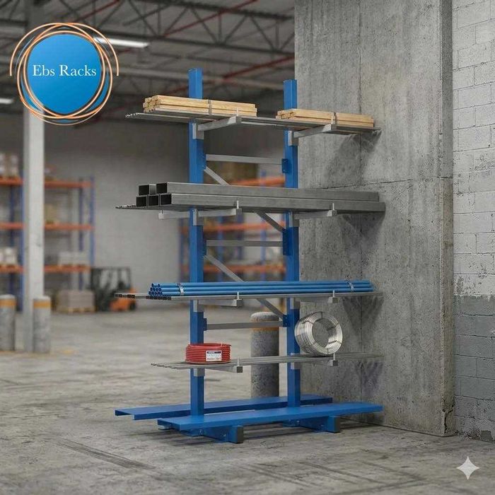Estantes Cantilever Carga Média Simples e Dupla.