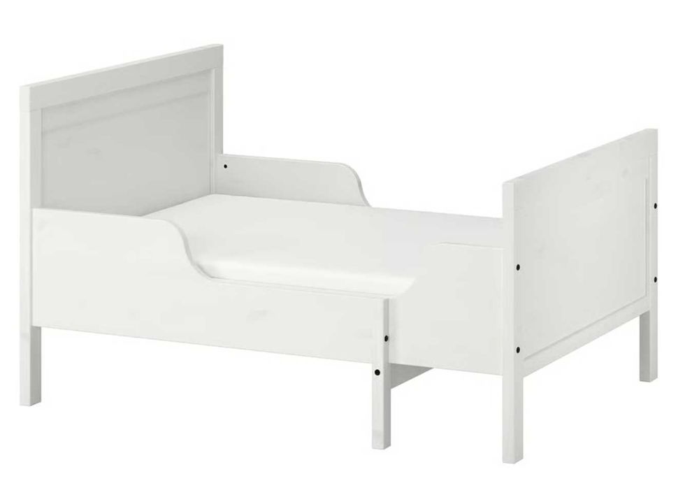SUNDVIK cama criança com ripas e colchão, como novo