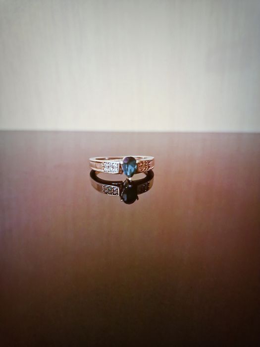 Кольцо серебро 925 Лондон топаз