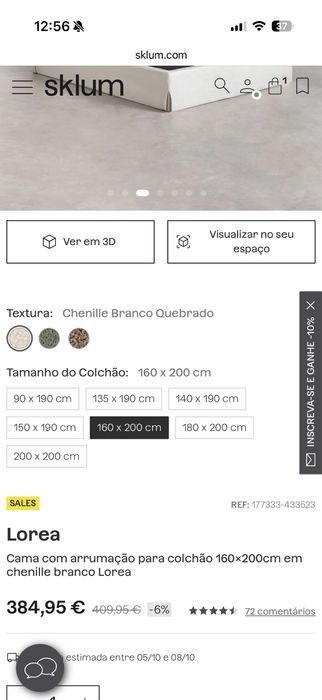 Cama com arrumação 160x200cm sklum com estrado incluído