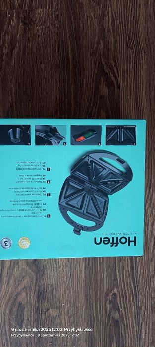 Opiekacz do kanapek Hoffen nowy toster sandwich, gwarancja