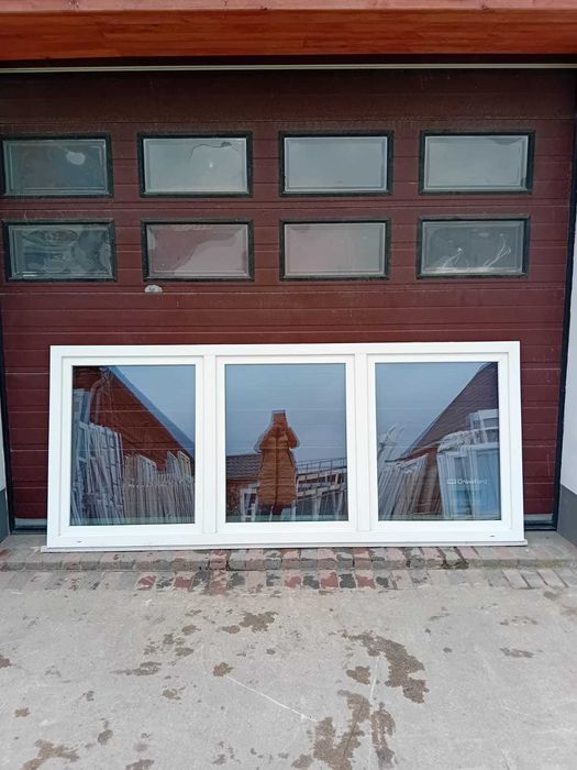 Okno trzyskrzydłowe duże 291x123 pcv białe okna DOWÓZ CAŁY KRAJ