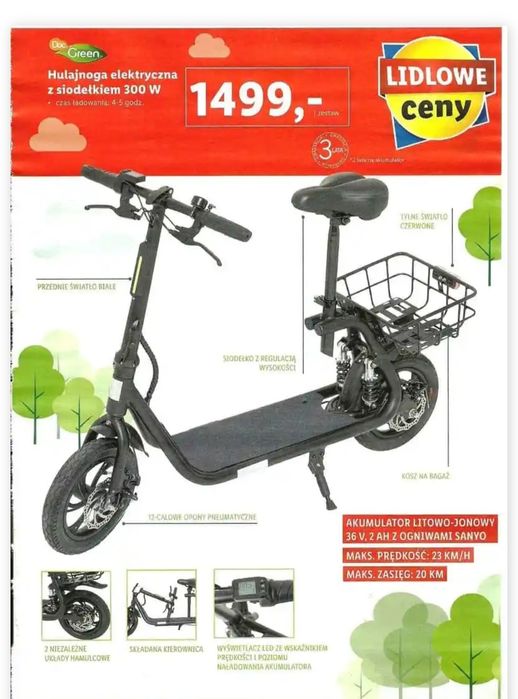 Hulajnoga elektryczna super stan. z siodełkiem