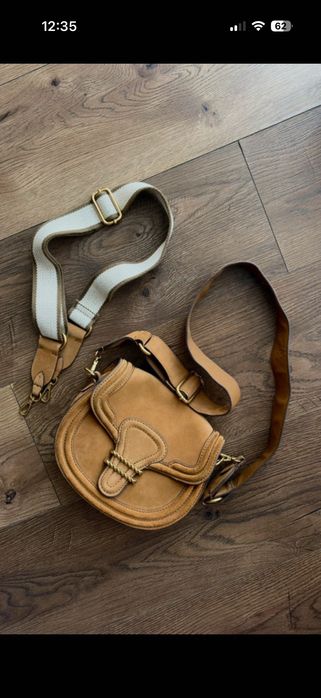 Torebka skórzana Zara crossbody 2 paski