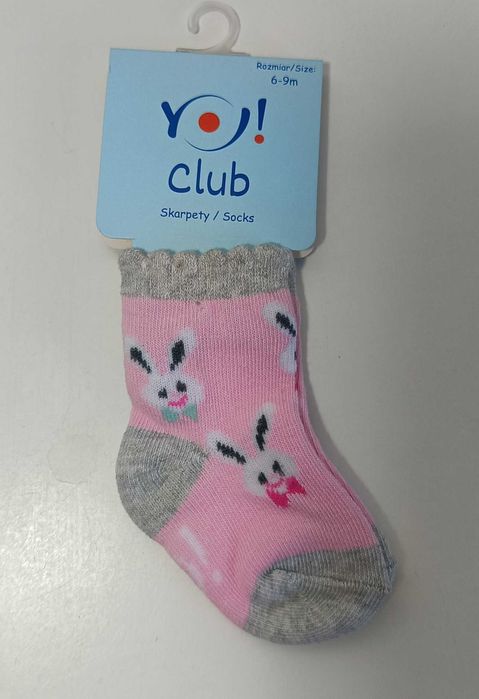 YO! Skarpetki bawełniane dla dziewczynki rozmiar 6-9 miesięcy  3 pary