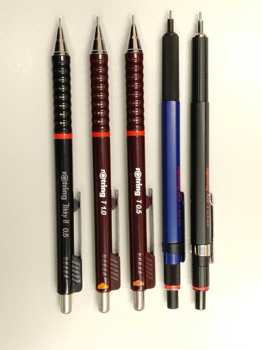 Lapiseiras Rotring, Staedtler, Tombow, Penac, Sakura e Mitsubishi-UNI
