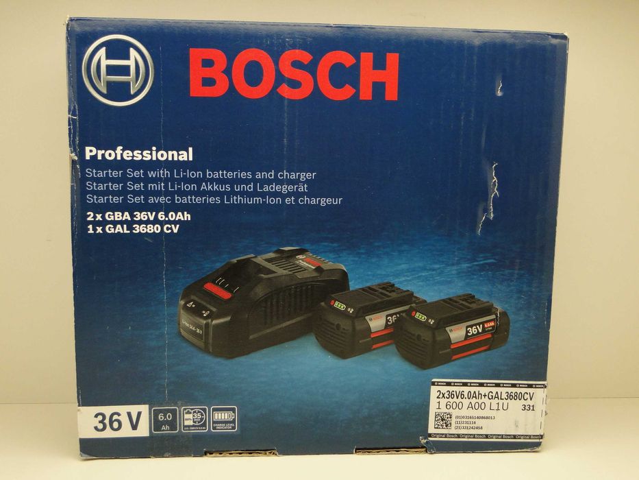 BOSCH 1600A00L1U, 2x36V 6.0Ah+GAL3680 CV, Nowe