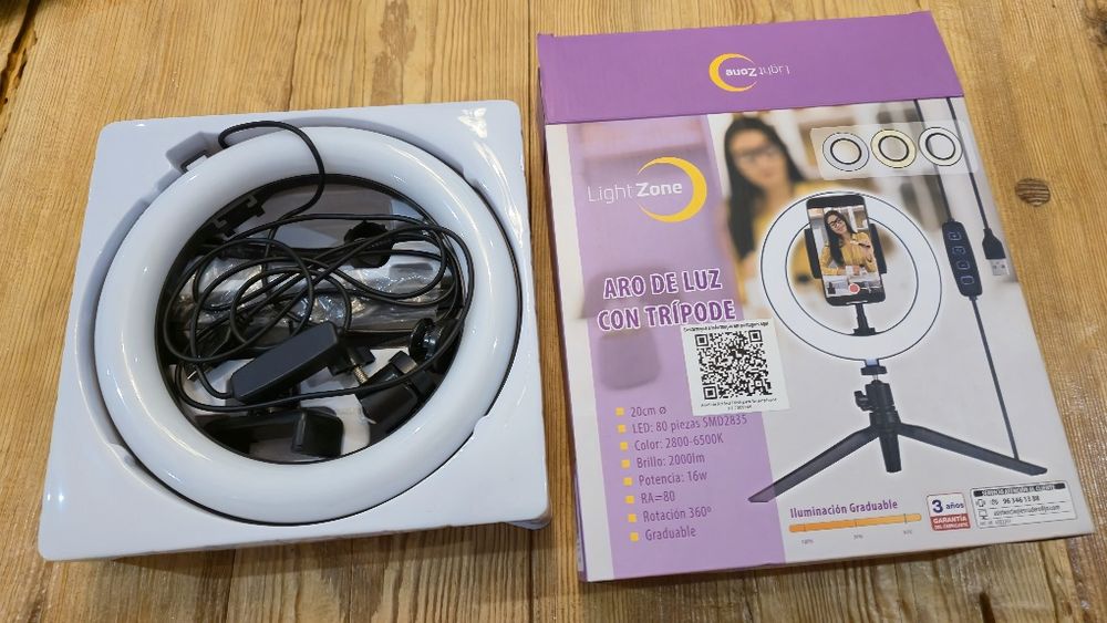 Aro de luz para selfies