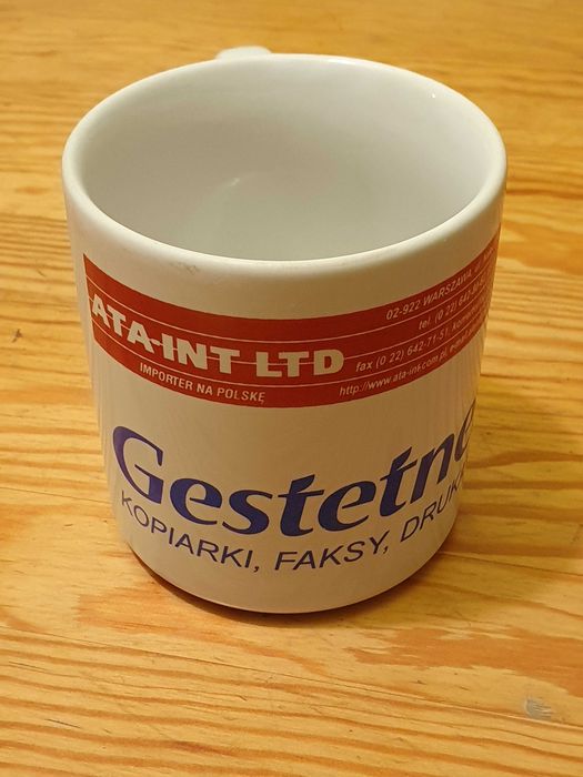 Duży kubek reklamowy Gestetner, nowy
