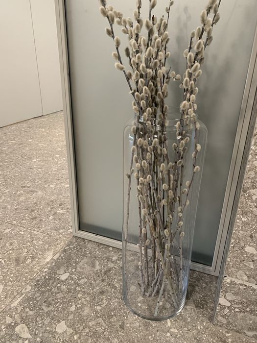 Duzy 70cm wazon przezroczysty szklany
