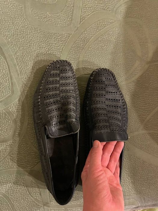 Чоловічі мокасини шкіряні темно-сині Baldinini