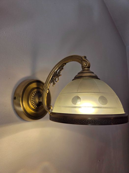 Kompleksowe oświetlenie retro / klasyczne – 7 elementów: kinkiety, plafon, lampa wisząca