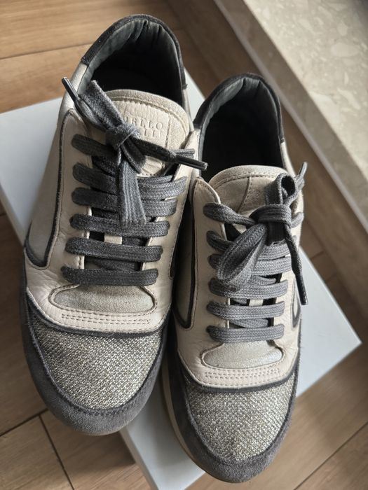 Brunello Cucinelli buty sportowe 38 skóra zamsz
