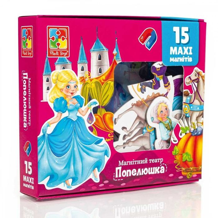 Магнітний театр Vladi Toys Попелюшка, Червона шапочка, Пряниковий будиночок 3-6 років