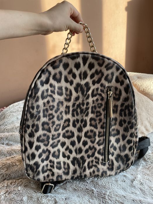 Plecak Primark w panterkę panterka damski z łańcuszkiem