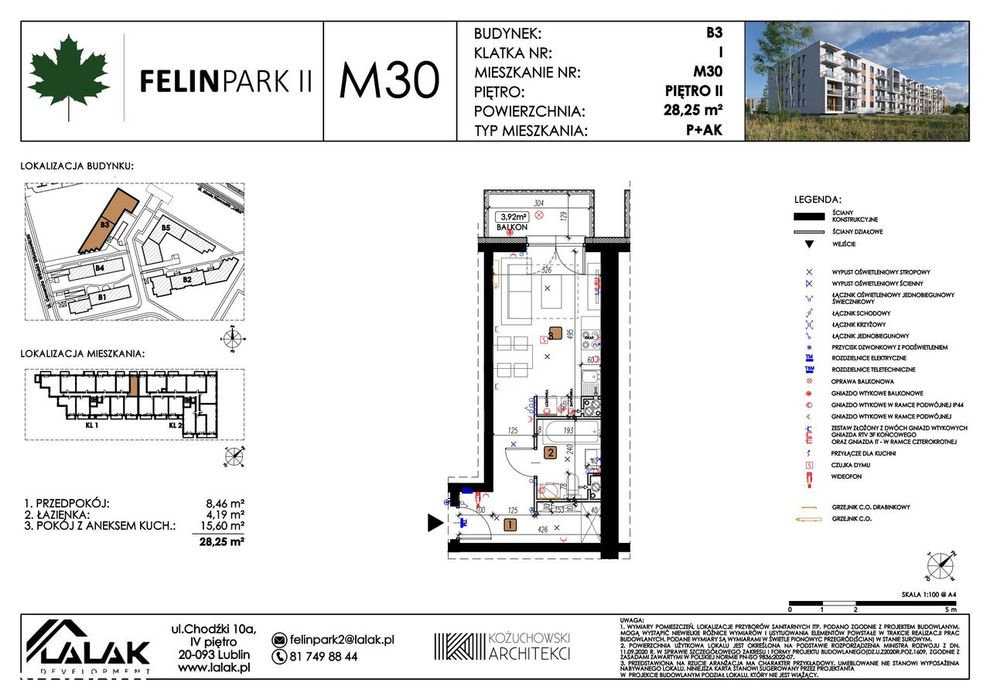 1-pokojowe mieszkanie 28 m² + balkon Bezpośrednio - Widok 2