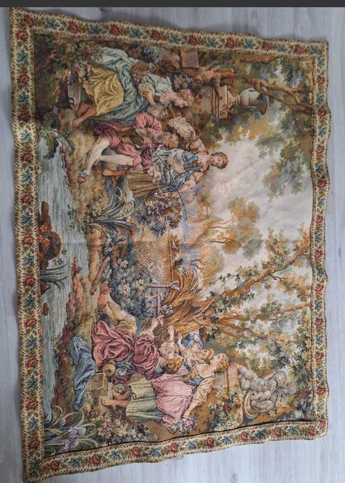 Stara makata ręcznie wyszywana