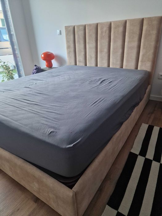 Cama Florenca  em tecido Macau Toffee