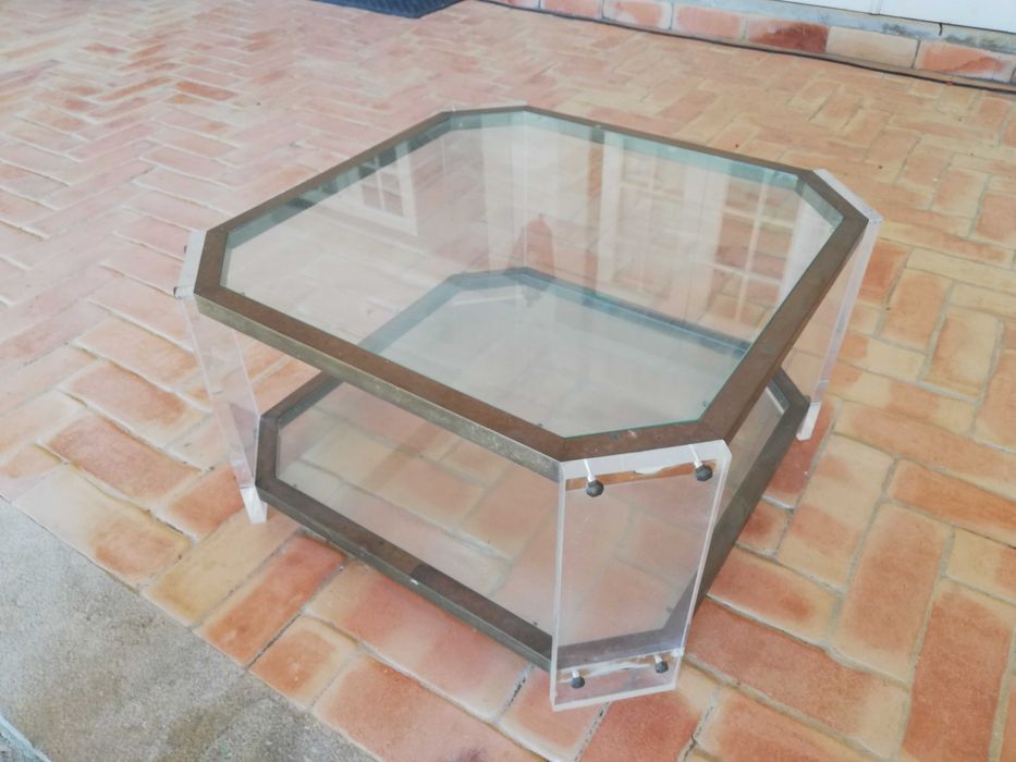 Mesa de Vidro vintage. (mesa de apoio)