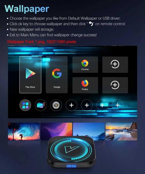 TV BOX смарт приставка VONTAR 4/32 Гб Allwinner H618 Android 12