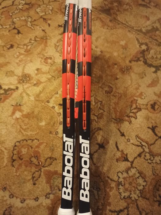 2 szt. Pro. Babolat Pure Strike r.4 3/8 + torba i piłki. +..
