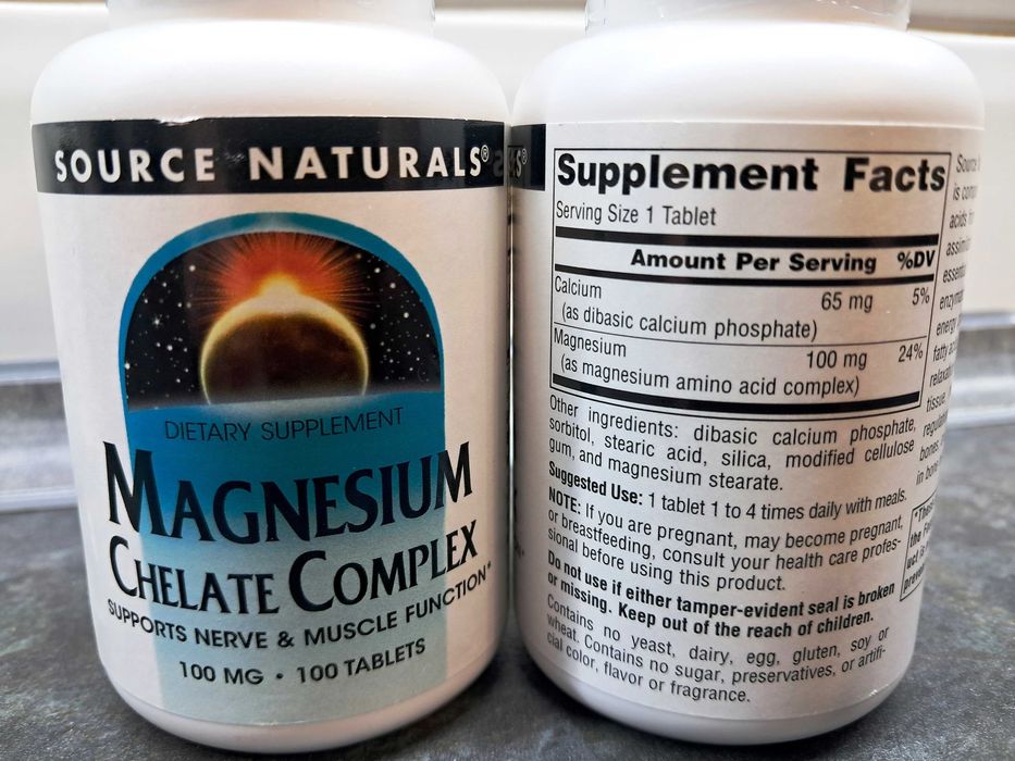 Source Naturals, Magnesium Chelate Complex (100 таб.), магний хелат
