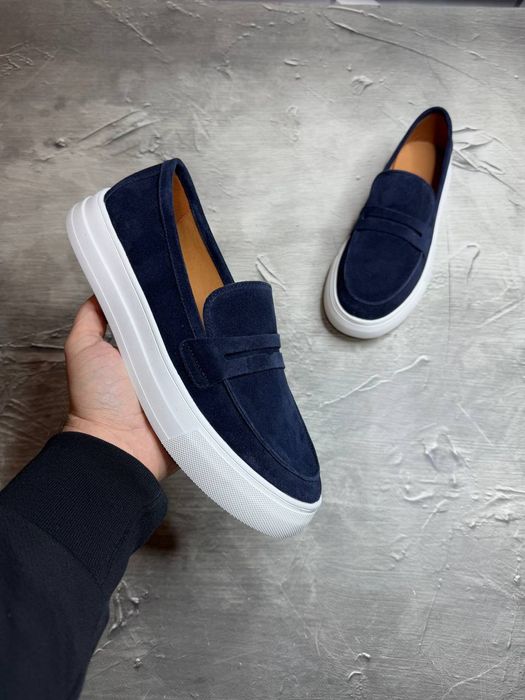 Чоловічі весняні лофери замшеві Bellmor сині