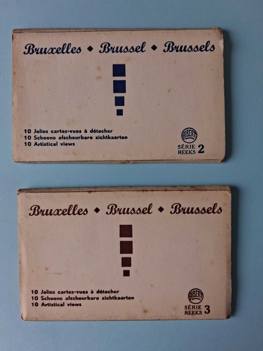 2 Livros de POSTAIS Bruxelas 1954 Albert Dohmen , ainda por recortar